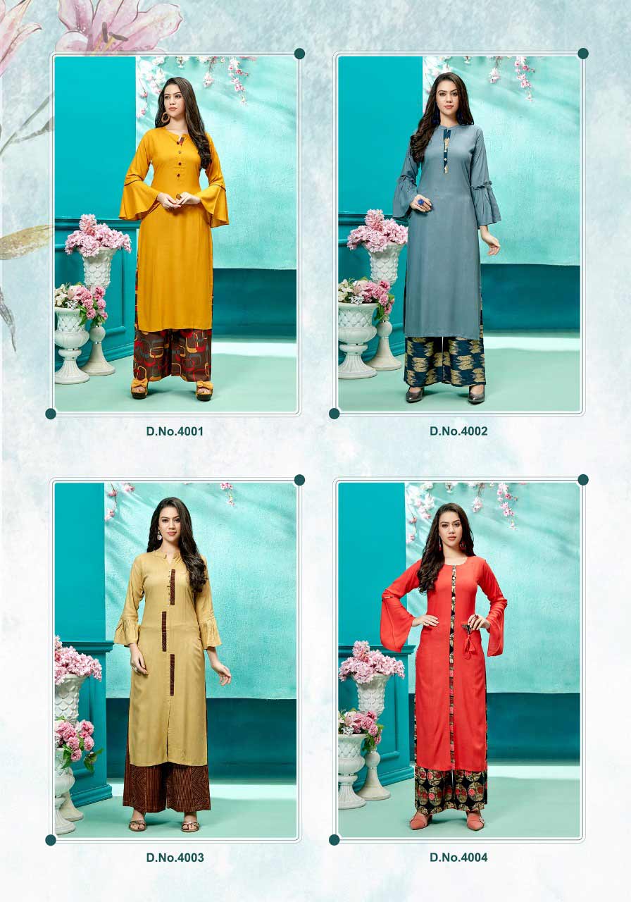 Zurri Vol-4 Parra Studio Pure Rayon Plazo Kurti Zurri Vol-4 Parra Studio Pure Rayon Plazo Kurti